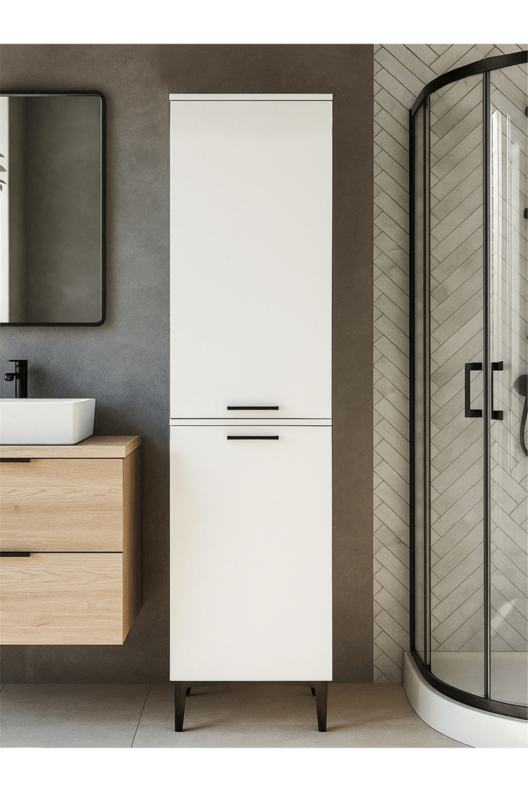 Dorpek Singa Kirli Sepetli Çok Amaçlı Dolap & Çamaşır Makinesi Kirli Sepeti & Banyo Kirli Dolabı | Beyaz