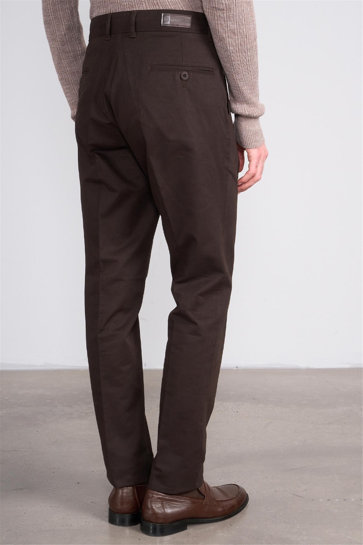 Erpant 1 Kahverengi Erkek Pamuk Gabardin Regular Pantolon