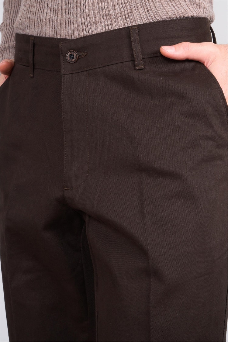 Erpant 1 Kahverengi Erkek Pamuk Gabardin Regular Pantolon