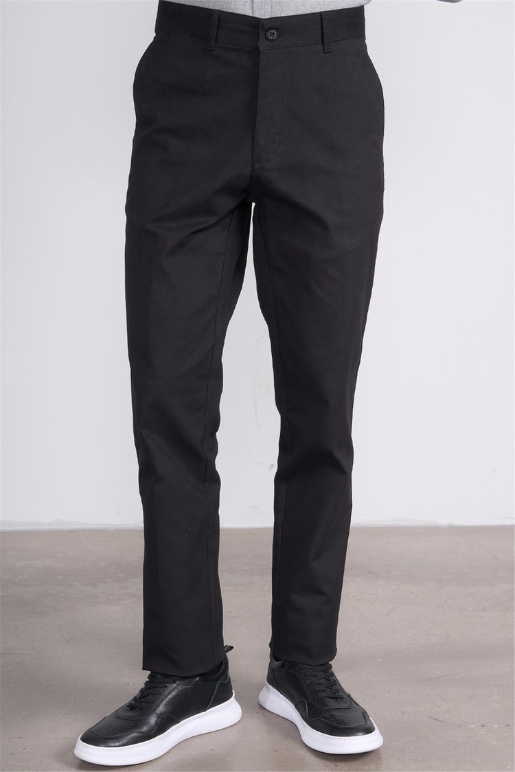 Erpant 1 Siyah Erkek Pamuk Gabardin Regular Pantolon