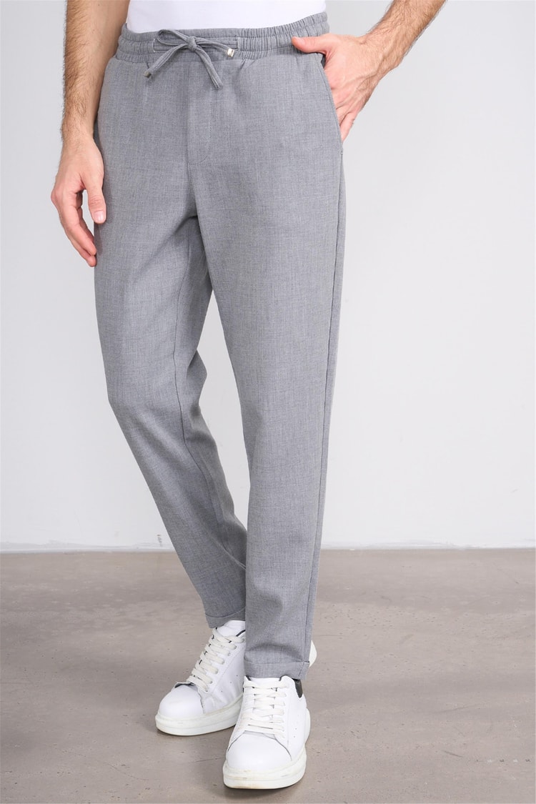 Erpant 14 Gri Erkek Duble Fast Jogger Poliviskon Pantolon