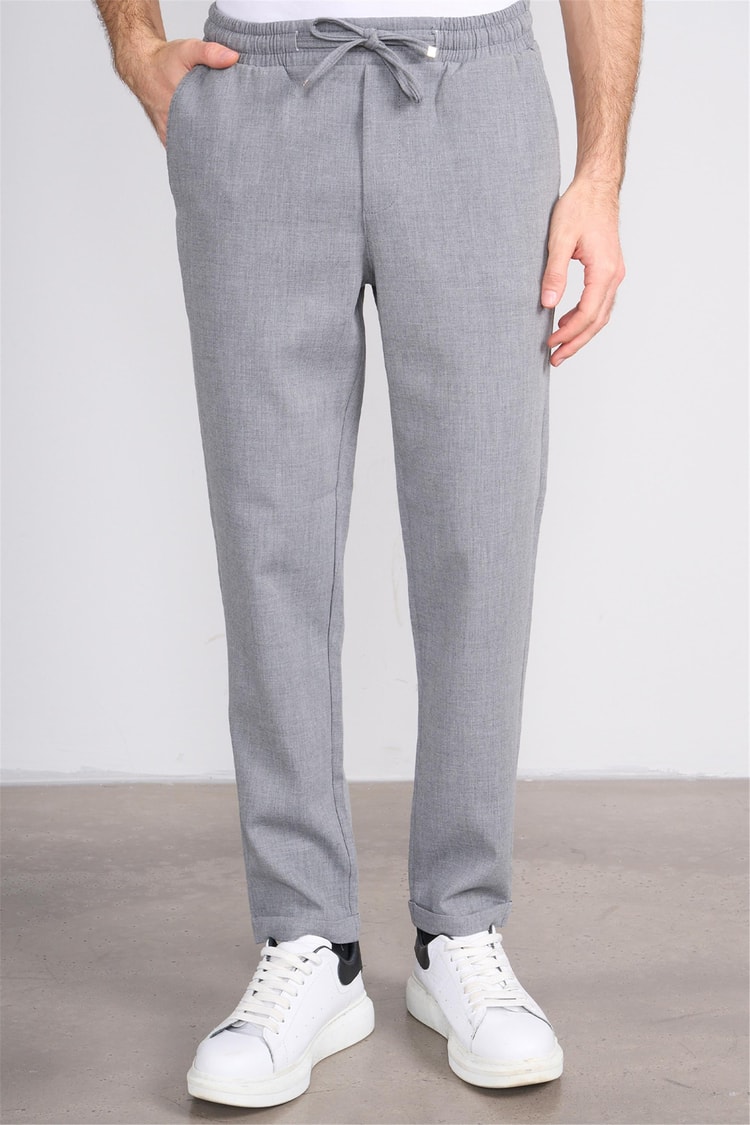 Erpant 14 Gri Erkek Duble Fast Jogger Poliviskon Pantolon