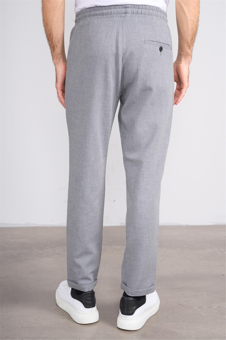 Erpant 14 Gri Erkek Duble Fast Jogger Poliviskon Pantolon