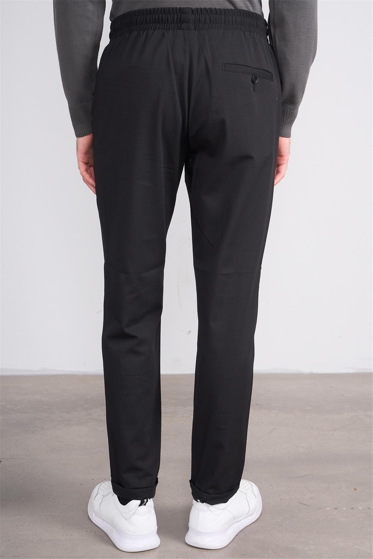 Erpant 14 Siyah Erkek Duble Fast Jogger Poliviskon Pantolon