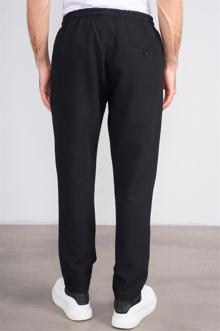 Erpant 14 Siyah Erkek Duble Fast Jogger Poliviskon Pantolon