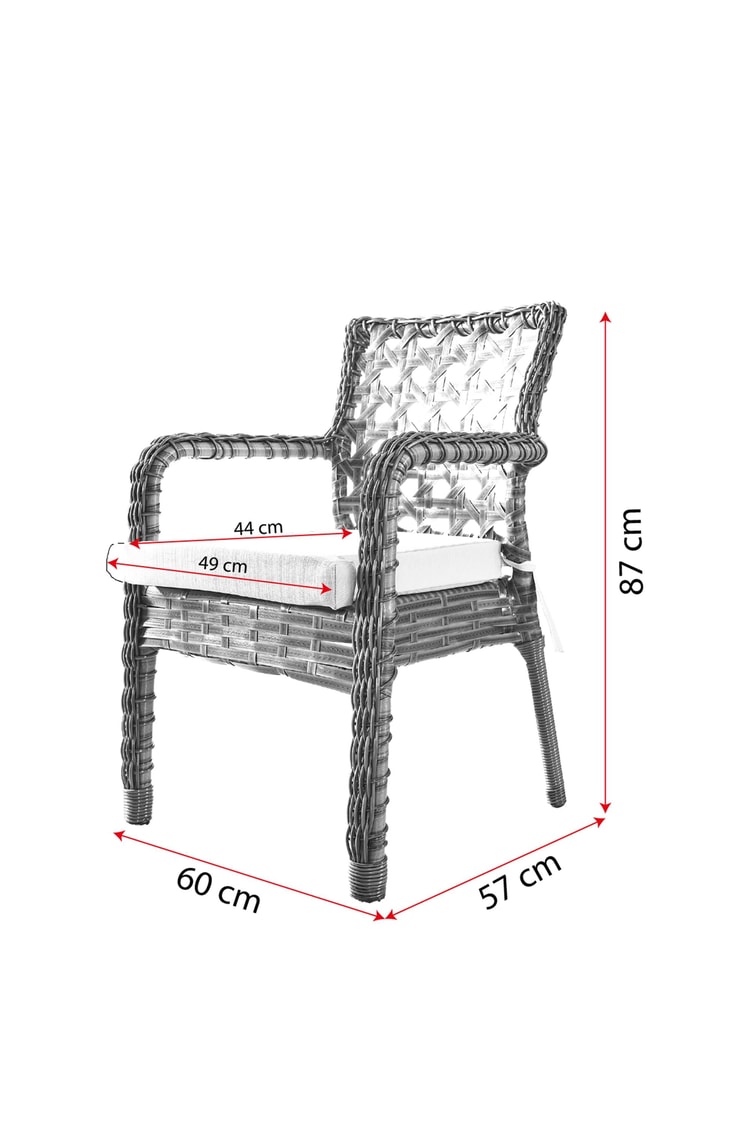 Evdemo Ayaz 4 Kişilik Rattan Bahçe Balkon Mutfak Masa Takımı Kahve