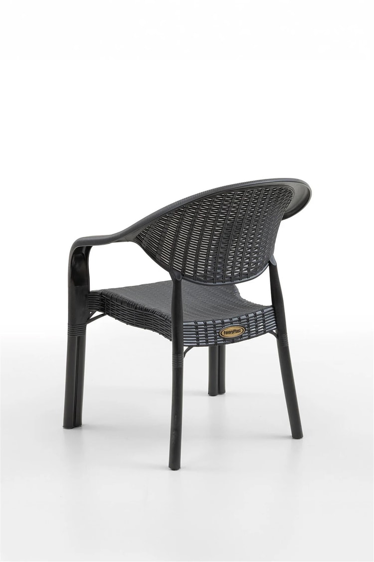 Evdemo Bamboo 4'lü Rattan Sandalye Siyah