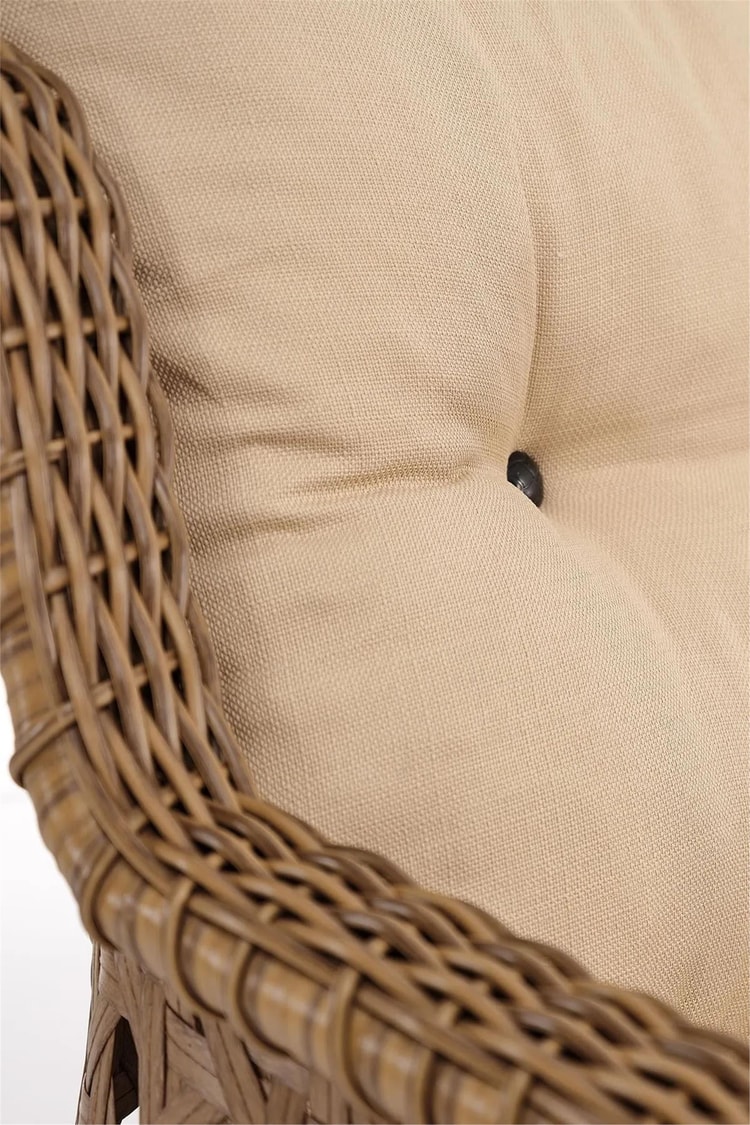 Evdemo Deniz Rattan Puflu Bahçe Balkon Takımı 3+1+1 Kahve