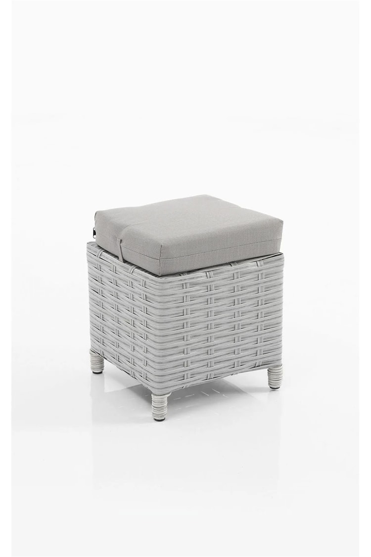 Evdemo Eren Rattan Puflu Bahçe Balkon Takımı 3+1+1 Gri