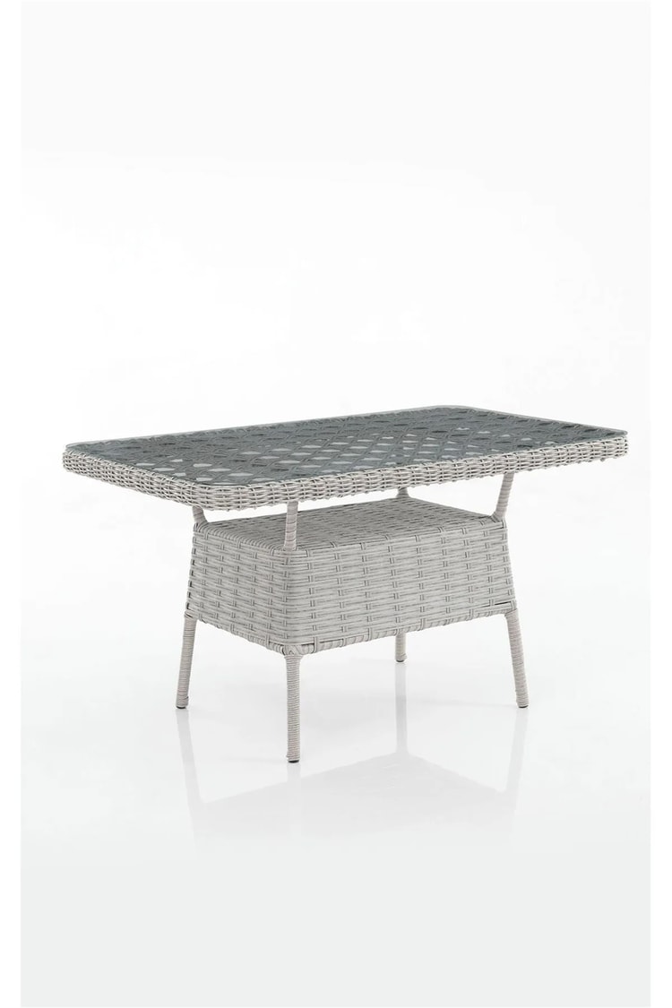 Evdemo Eren Rattan Puflu Bahçe Balkon Takımı 3+1+1 Gri