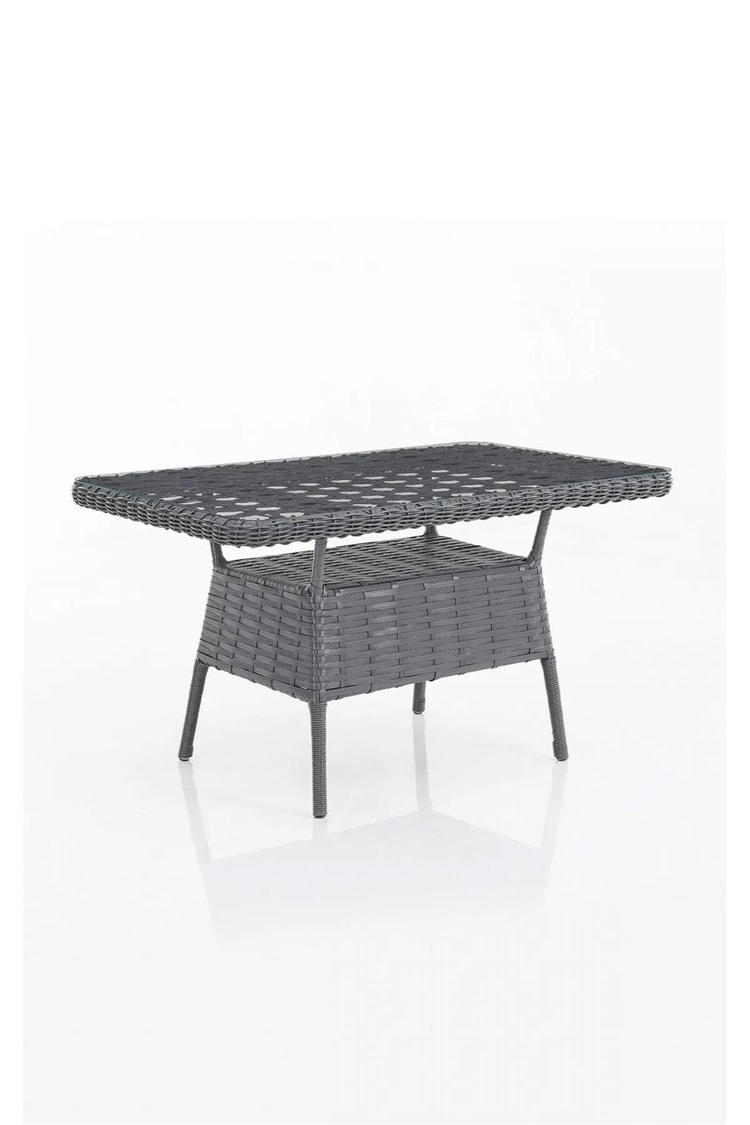 Evdemo Eren Rattan Puflu Bahçe Balkon Takımı 3+1+1 Antrasit