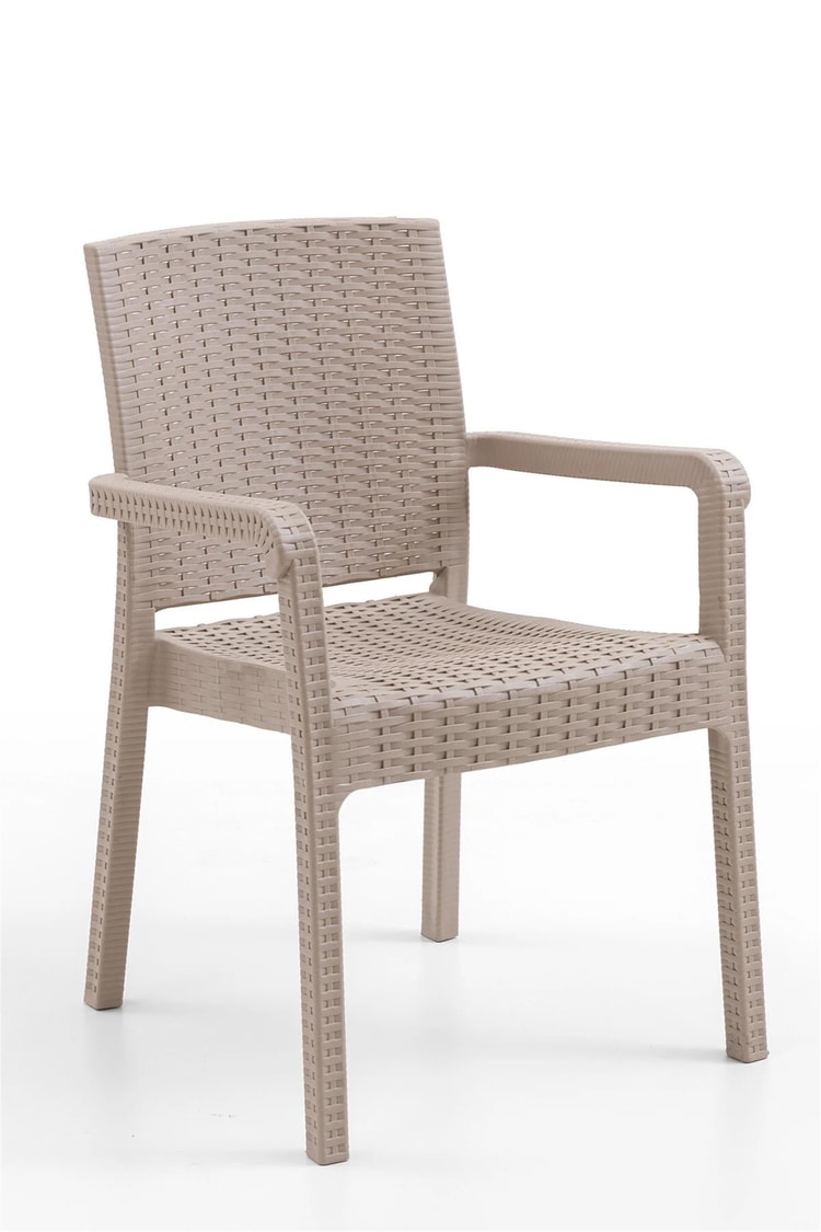 Evdemo King 2'li Rattan Sandalye Cappuccino
