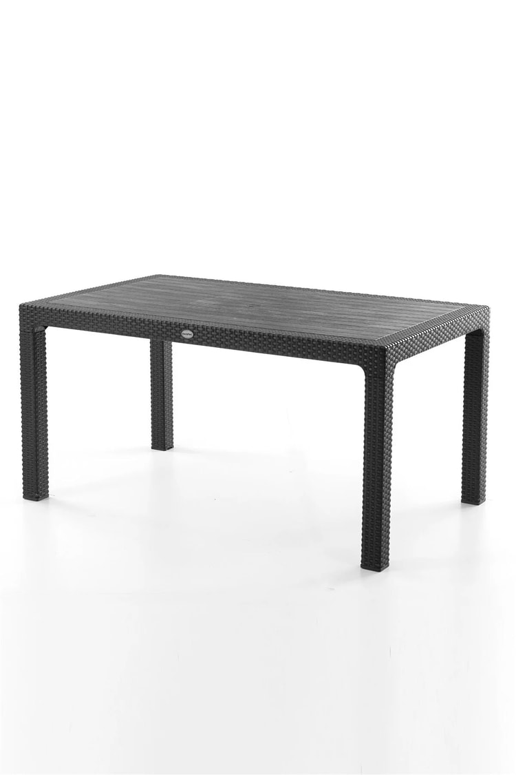 Evdemo King 6 Kişilik Rattan Masa Sandalye Takımı Siyah