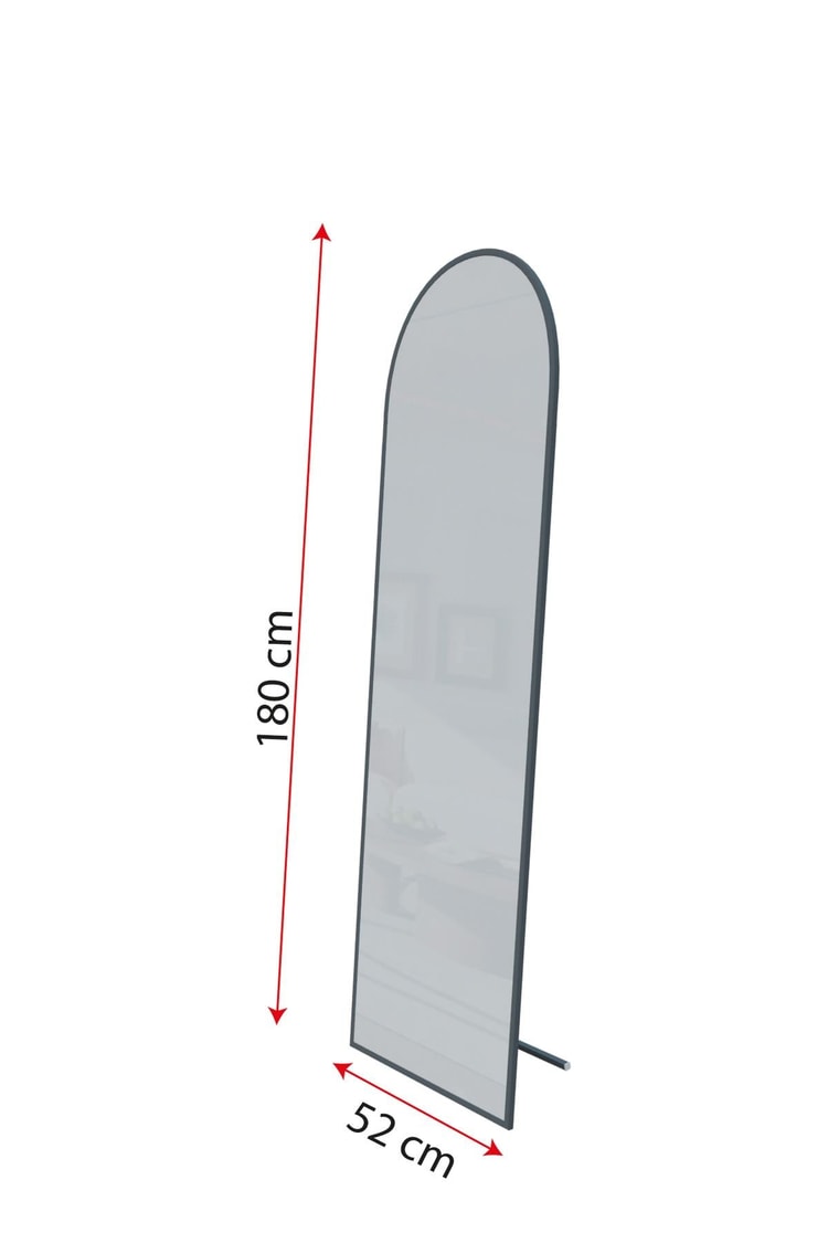 Evdemo Pamir Gold Metal Çerçeveli Ayaklı Oval Boy Aynası 180x50 Cm