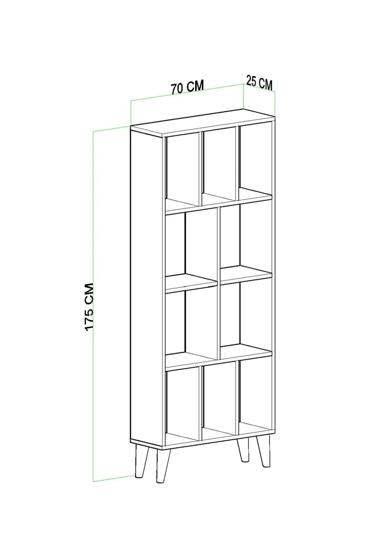 Evdemo Petek Dekoratif Kitaplık Ceviz