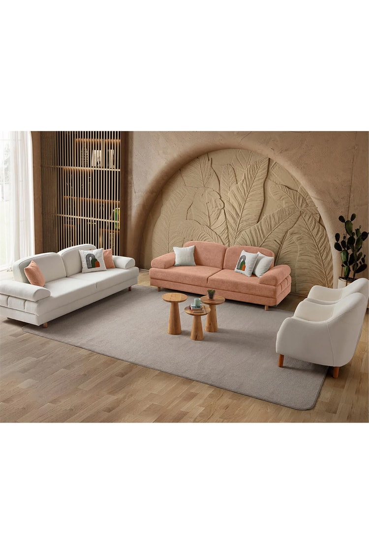 Eymense Aries Yataklı Sandıklı Koltuk Takımı 3+3+1+1 Pembe