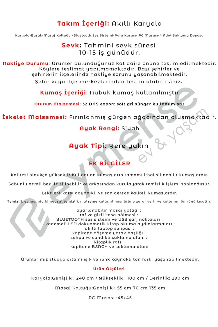 Eymense Dorwell Akıllı Karyola Siyah