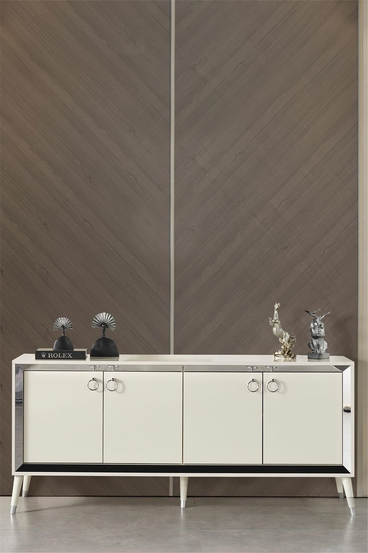 Eymense Lotus Silver Modern Konsol Beyaz
