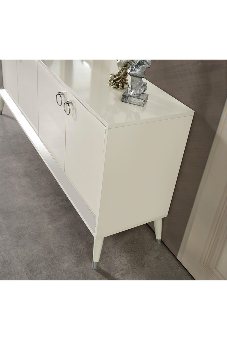 Eymense Lotus Silver Modern Konsol Beyaz