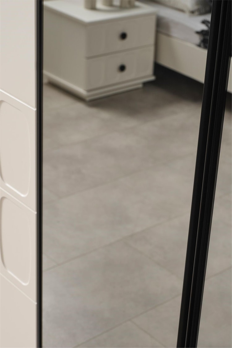 Eymense Petek Modern 6 Kapaklı Gardırop Dolap Krem