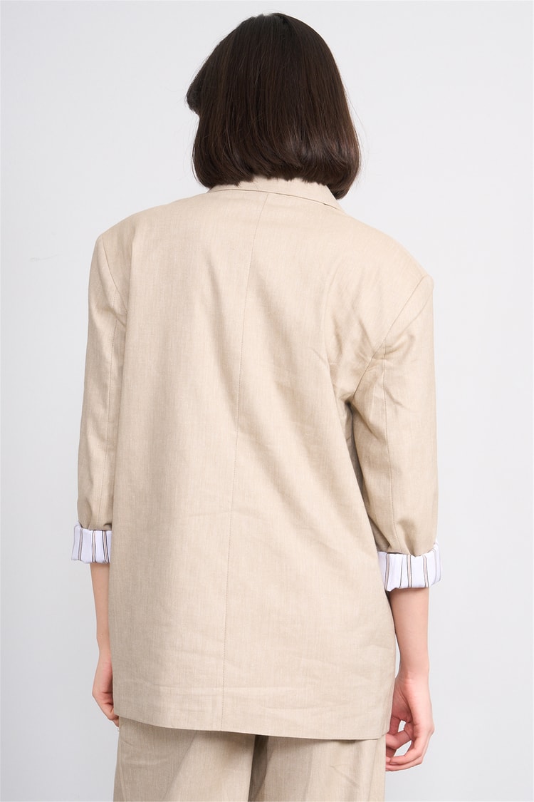Fithit 5316 Kadın Oversize Ceket Bej