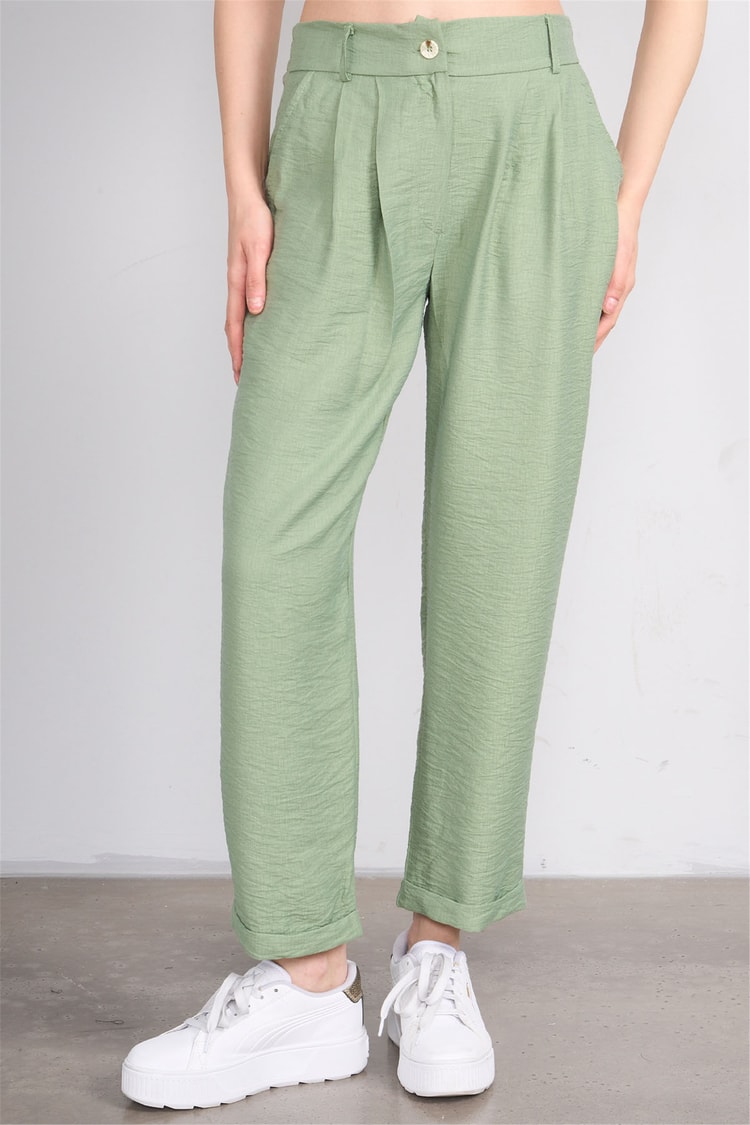 Fithit 7502 Bayan Rossi Dar Double Paça Pantolon Açık Haki