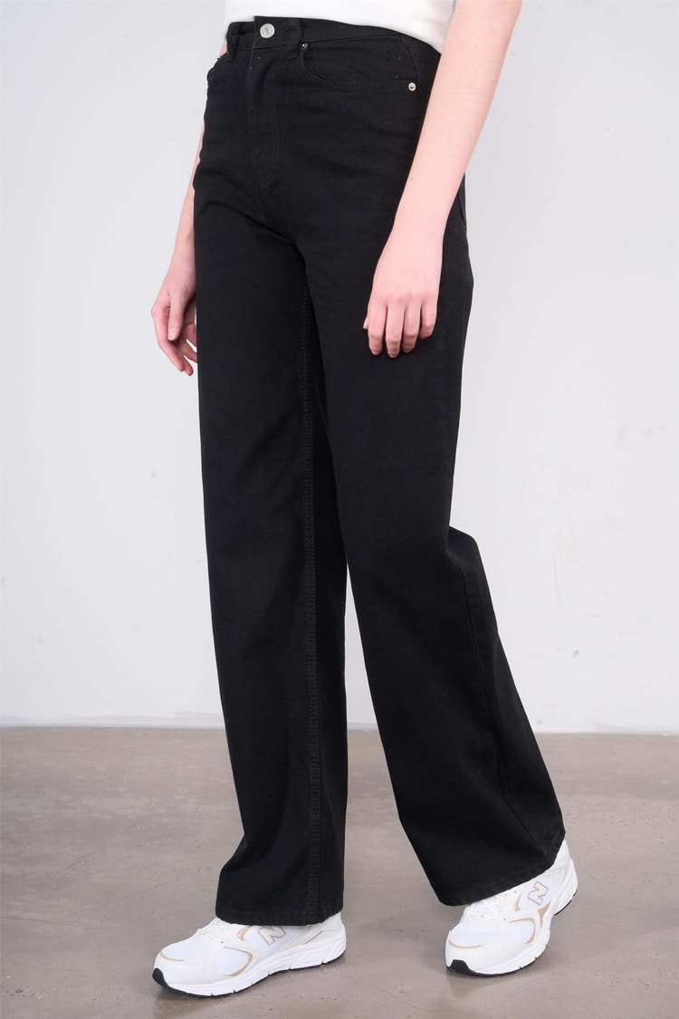 Fithit 7810 Bayan Jean Maria Wide Leg Pantolon Siyah