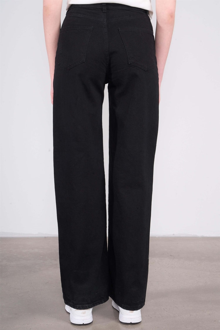 Fithit 7810 Bayan Jean Maria Wide Leg Pantolon Siyah