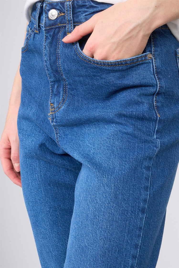 Fithit 7812 Bayan Molie Mom Jean Pantolon İndigo