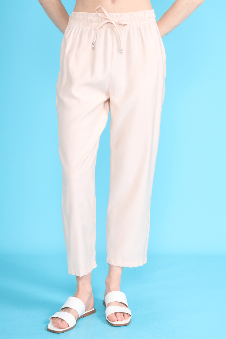 Fithit 7883 Bayan Geniş Paça Tencel Pantolon Bej