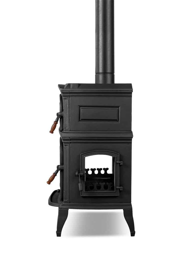 FLAME STOVE Altara 3 Camlı Yan Kapaklı Fırınlı Döküm Şömine Soba (34YK)