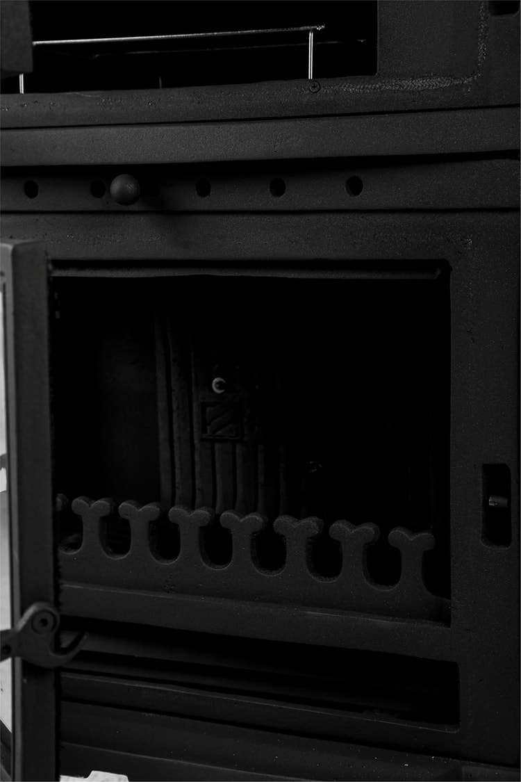 FLAME STOVE Retro 3 camlı yan kapaklı Fırınlı  Şömine Soba (45YK)