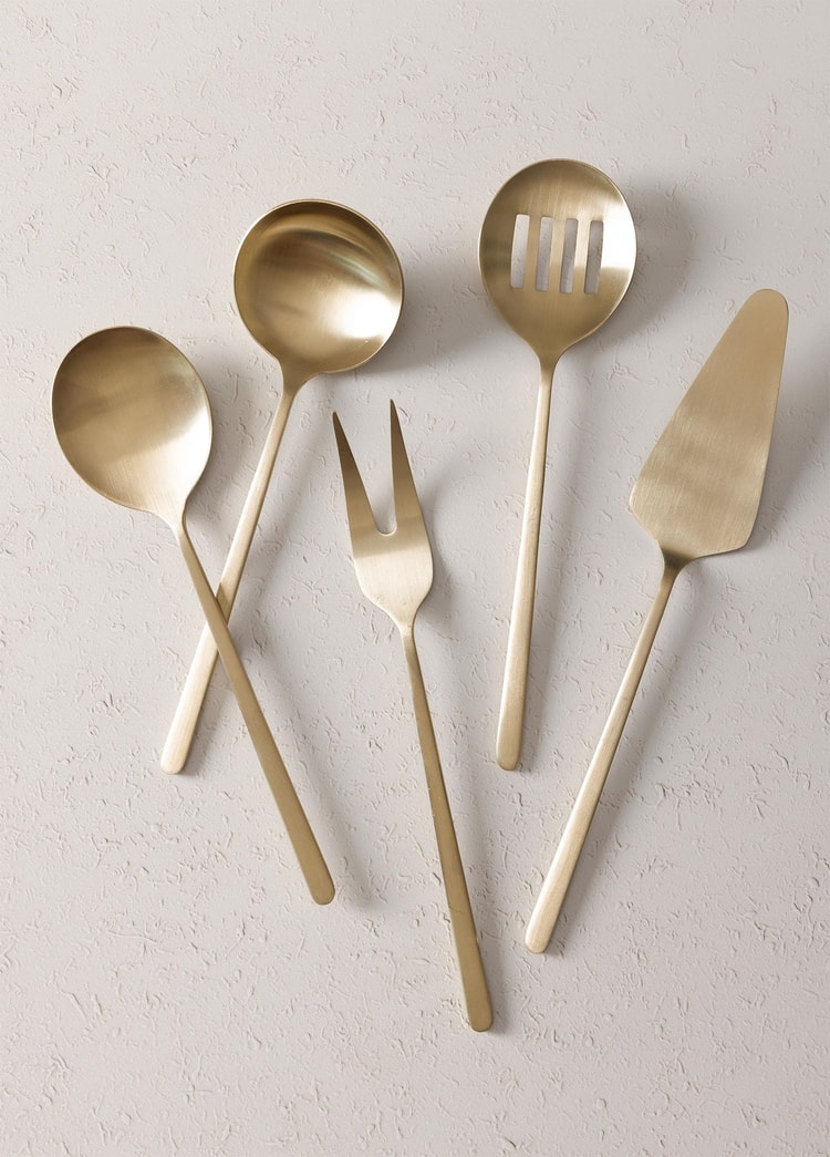 Giallo Servis Seti Şampanya Gold 5 Parça