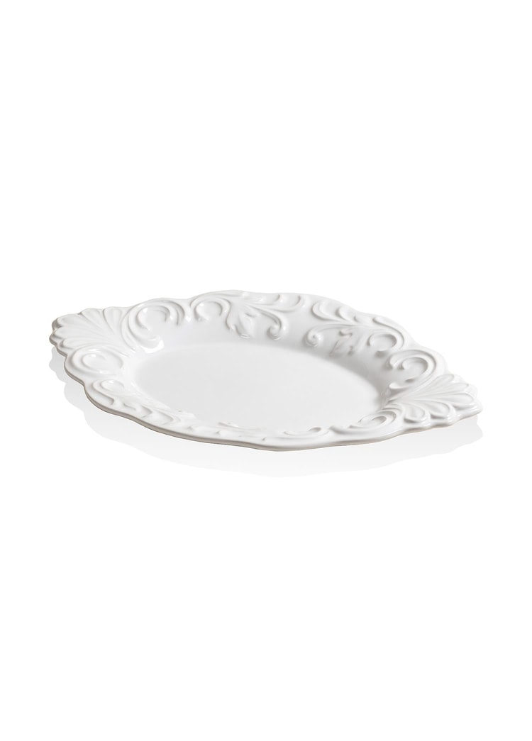 Grande Servis Tabağı Beyaz 44x29 cm GRD0016