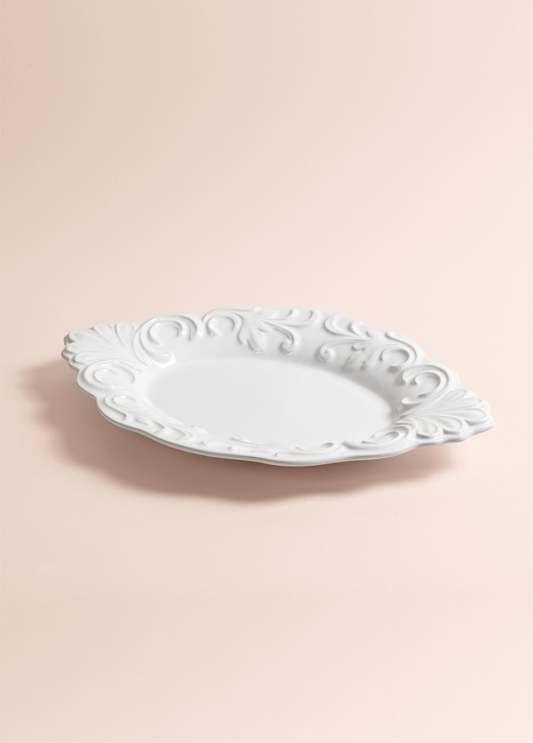 Grande Servis Tabağı Beyaz 44x29 cm GRD0016