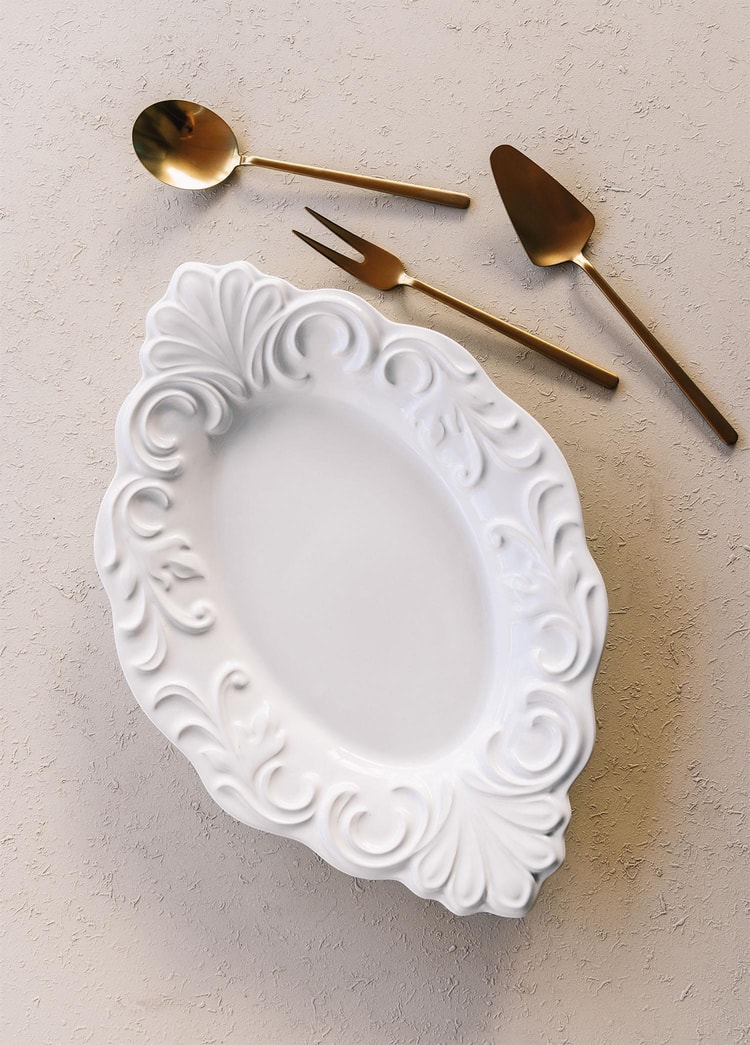 Grande Servis Tabağı Beyaz 44x29 cm GRD0016