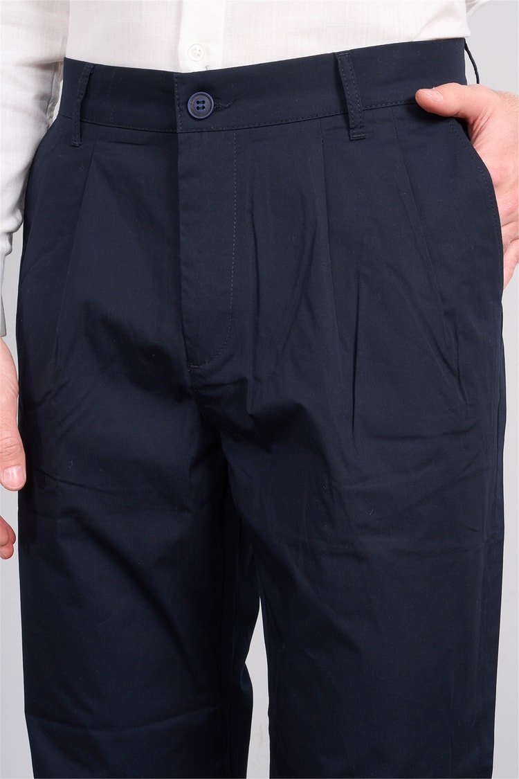 Gülener Y26 207 Lacivert Erkek Micro Pileli Pantolon S-Xl