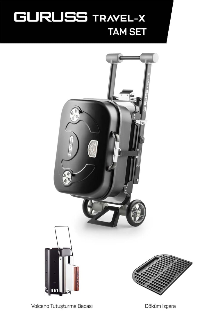 Guruss Travel-X Taşınabilir Mangal Tam Set Siyah