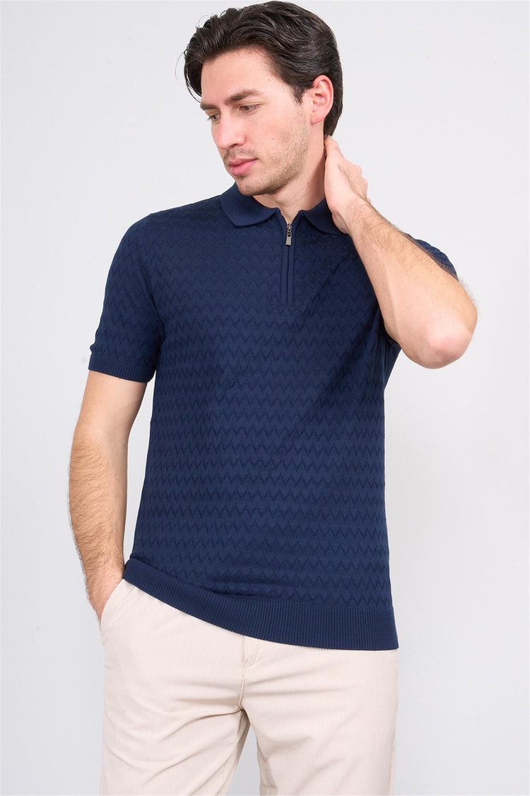 Halifaks Lacivert Erkek 39796 40 Ferm Polo Yk 20 2 Vıs Cot Tac Tek Kat Kısa Kol T-Shirt