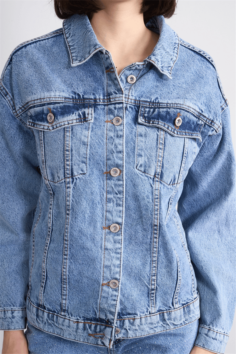 Helly 6373 Mavi Kadın Kot Ceket S-L