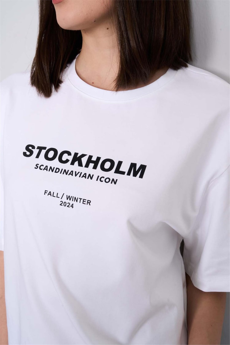 Helly Y25 Mb-6059 Beyaz Kadın Newyork Yazı Baskılı Bıyelı T-Shirt