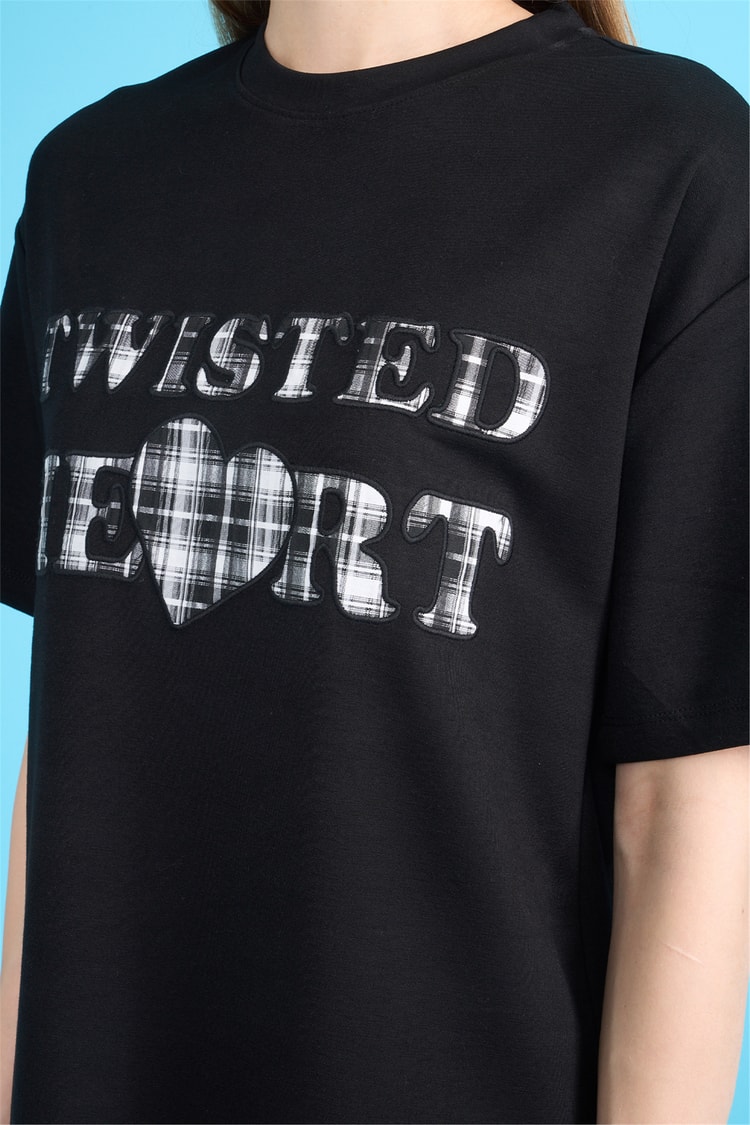 Helly Y26 Mb-8457 Siyah Kadın Yazılı T-Shirt S-Xl