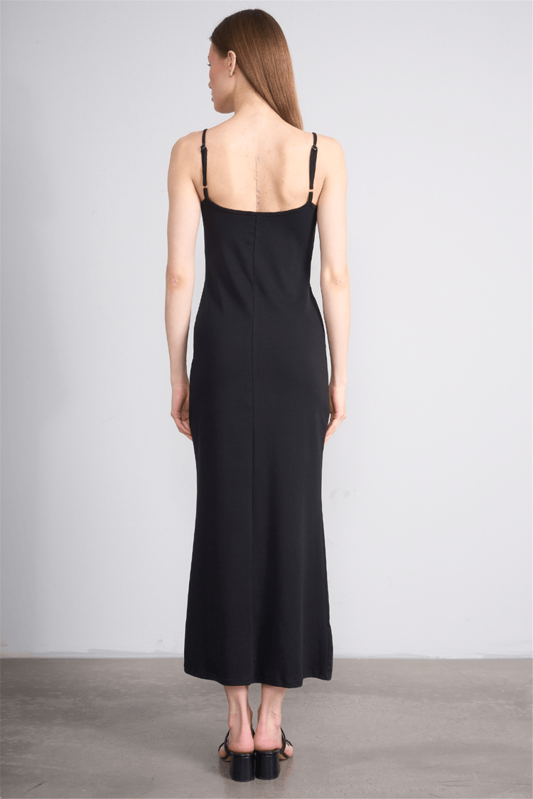 Helly Y26 Me-8346 Siyah Kadın Askılı Elbise S-Xl