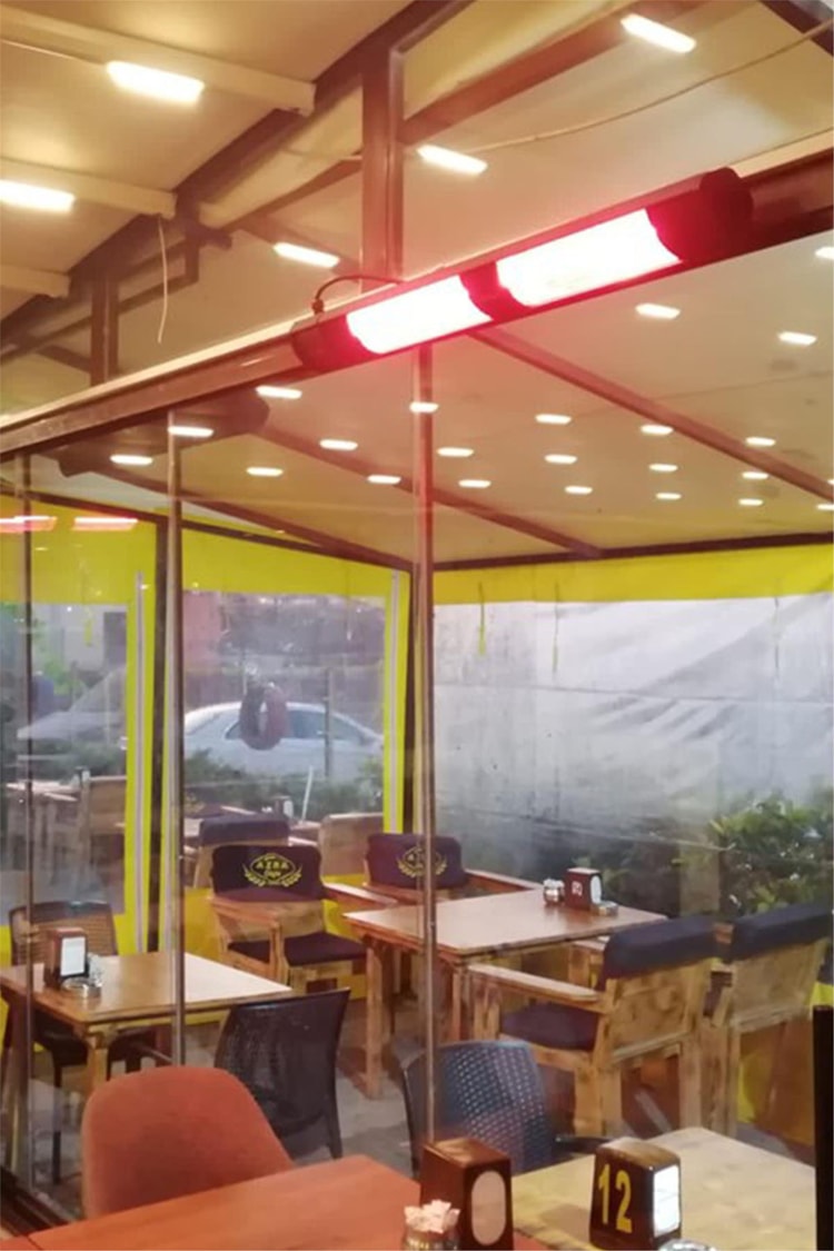 Hottable Classic Plus Duvar Tipi Dış Mekan İnfrared Isıtıcı 4000 Watt (U.kumandalı 5 kademe Isı ayarı)