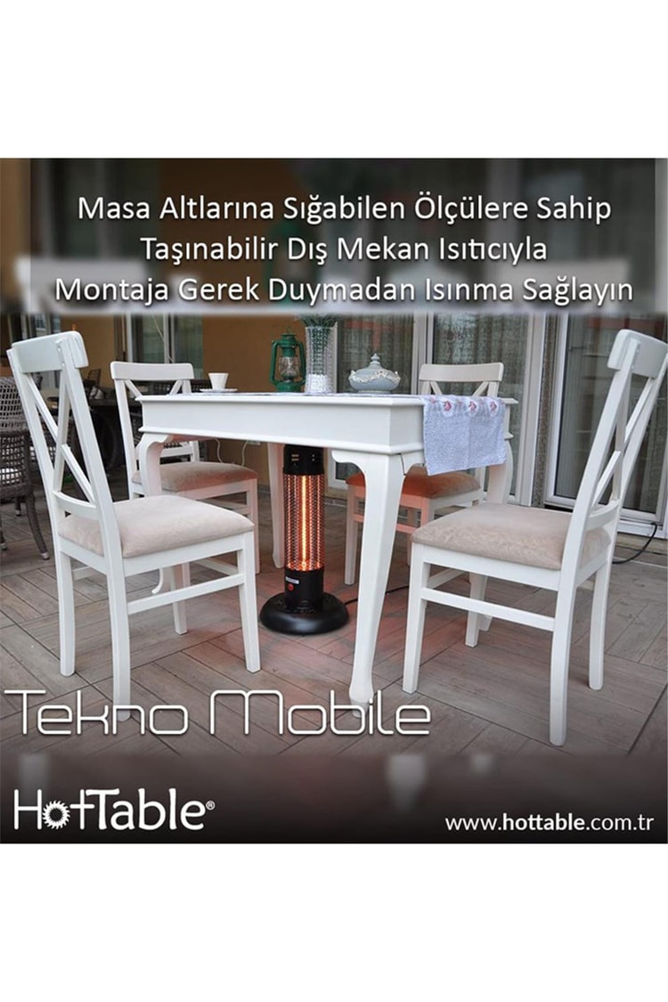Hottable Seyyar Isıtıcı Tekno Mobile Plus 2000 Watt (Manuel ve U. Kumandalı 5 kademe ısı ayarı - 7000 Saat Lamba Ömrü)