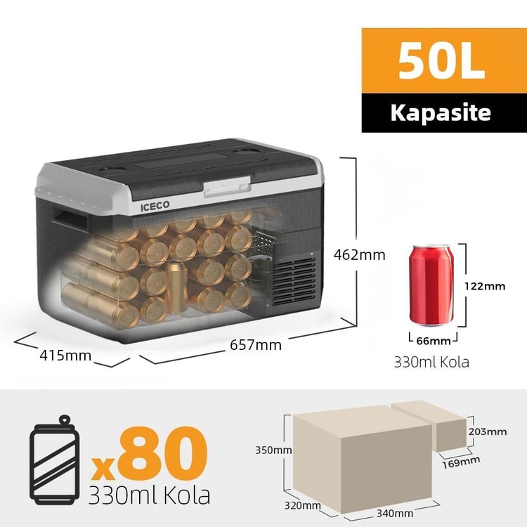ICECO MCD50D 12/24Volt 50 Litre Kompresörlü Outdoor Oto Buzdolabı