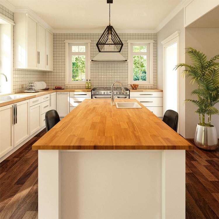 İnterbuild Masif Akasya Ahşap FSC Panel 1880x914x26 mm Altın Tik - 674364