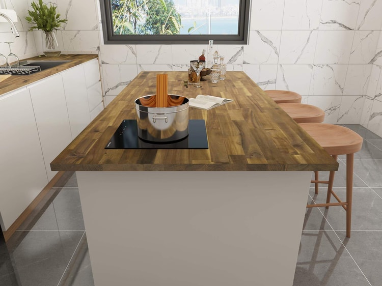 İnterbuild Masif Akasya B/C Panel /Tezgah 1880x914x26 mm Kahve - 669230