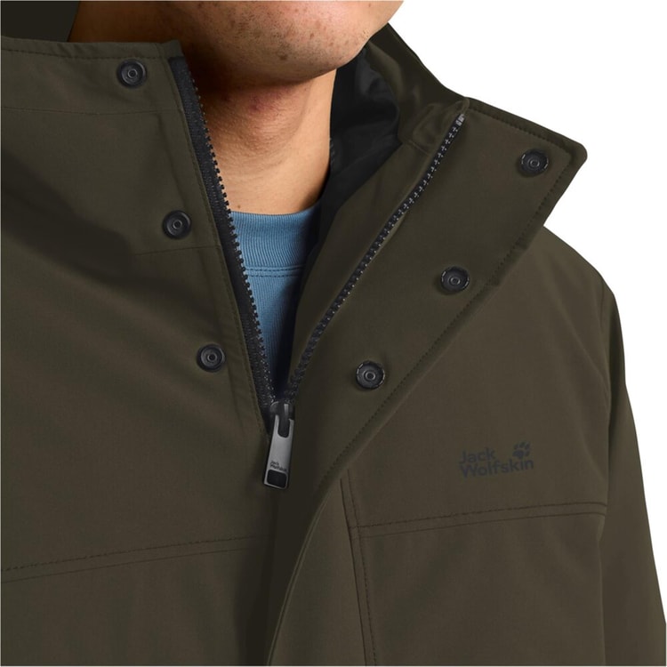 Jack Wolfskın A65022-E0205 Obsıdıan Moss Cold Camp Coat M Erkek Outdoor Mont