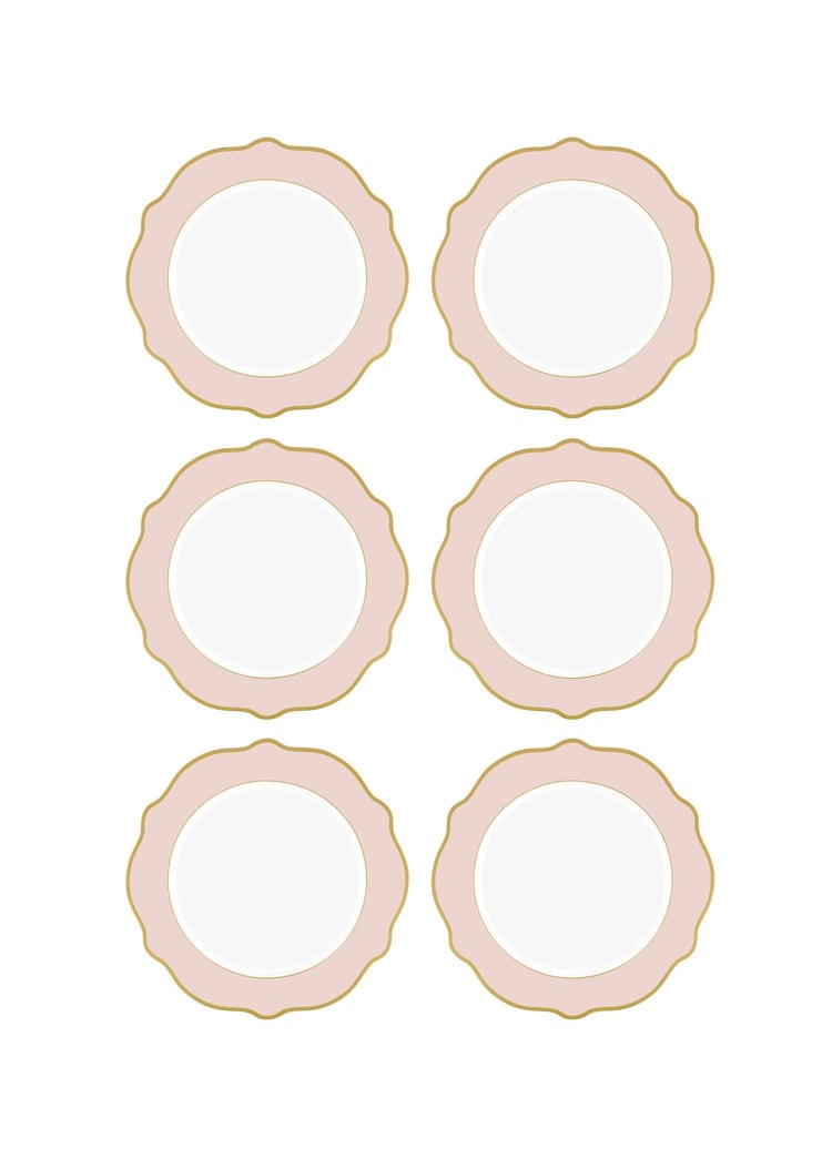 Jaswely Pasta Tabağı 6 Parça Pembe 21 Cm